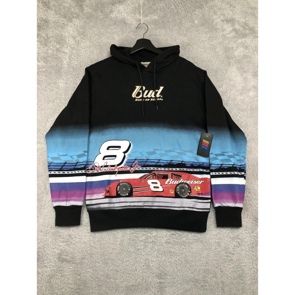 NASCAR Hoodie Men's Size S NWT Multicolor Dale Earnhardt Jr #8 Bud King Of Beers